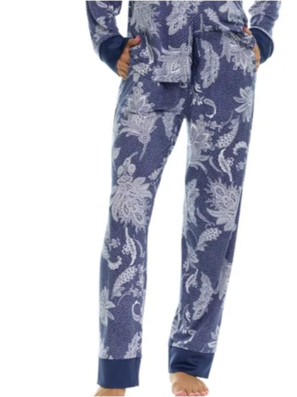 Flora Nikrooz Paisley Blue Pajama Bottoms Lounge Pants - Medium